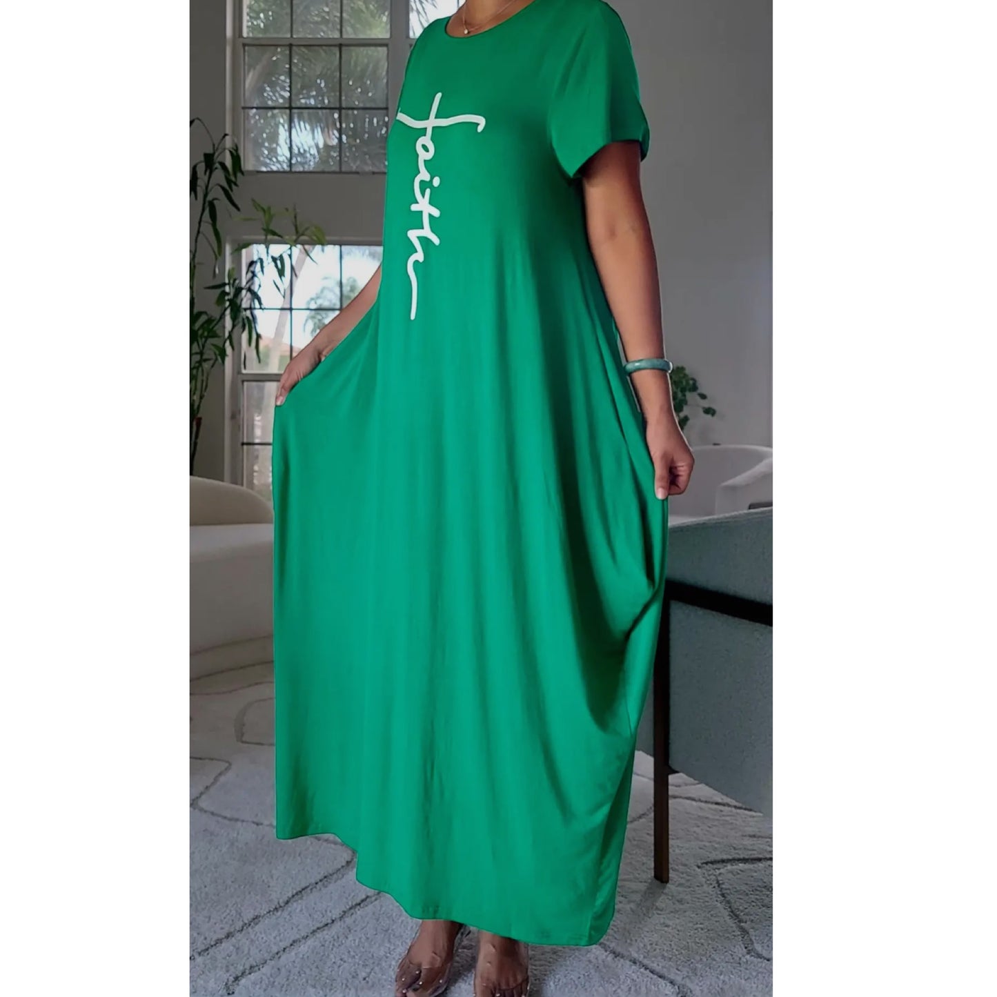 Faithful Jersey Dress-Green
