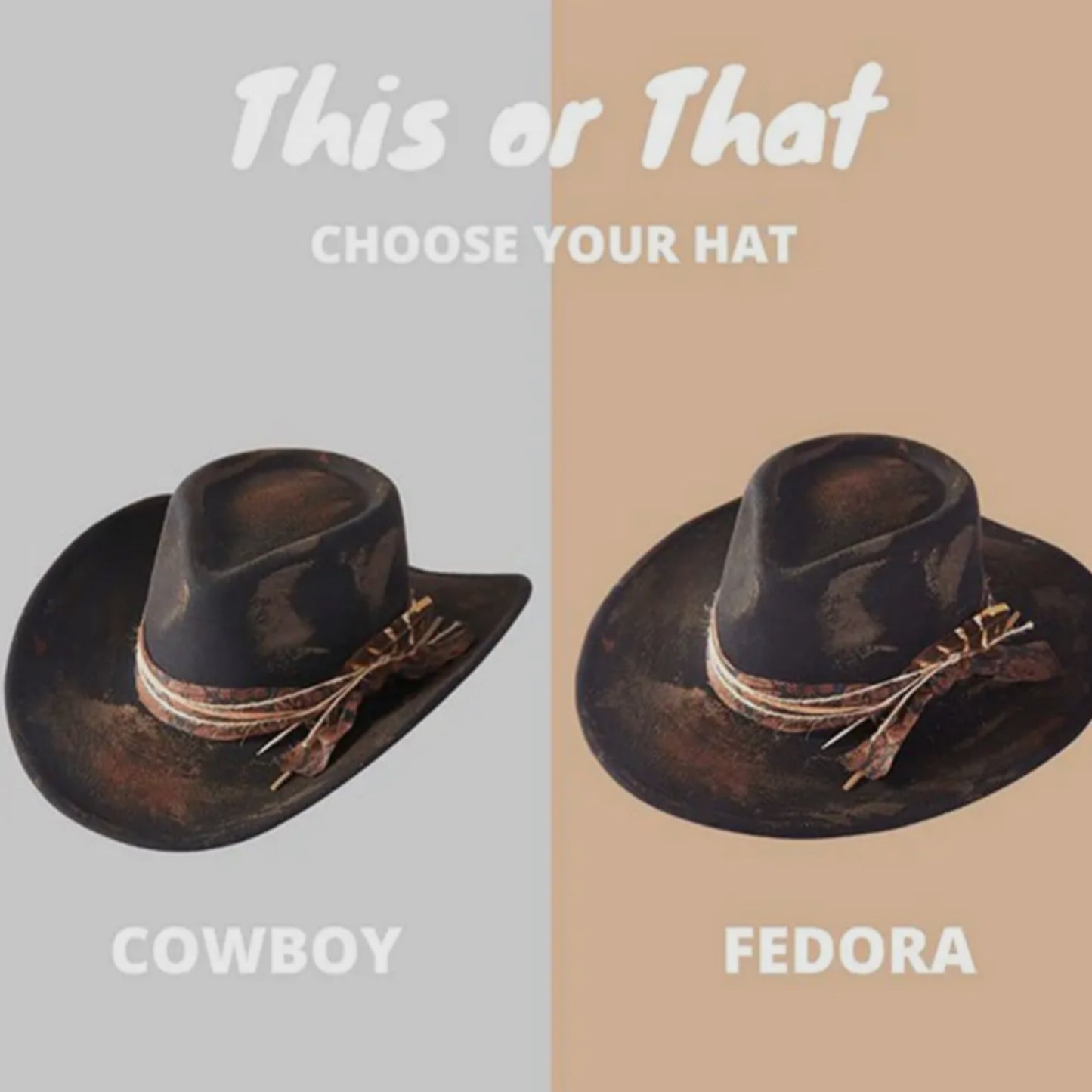 Vintage Versatile Cowgirl & Fedora