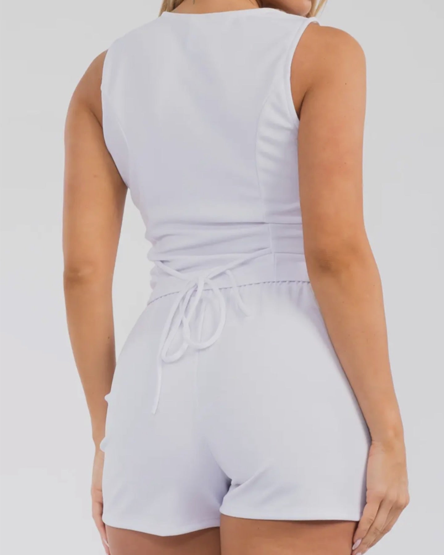 White Vest Short Set