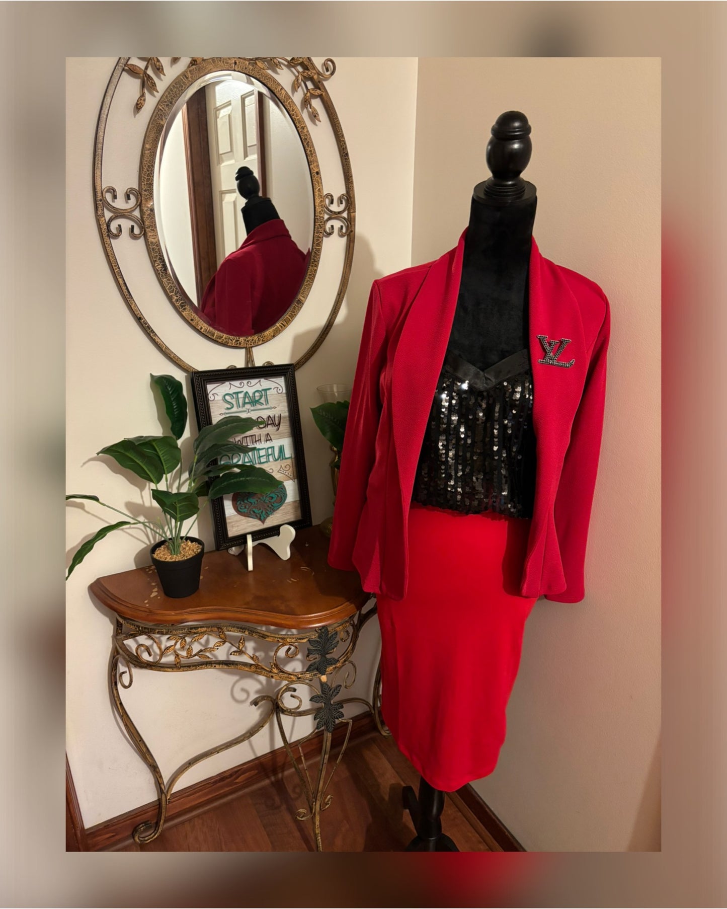 Red Casual Fitted Blazer Jacket