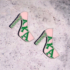 Platform Earrings-Pink&Green