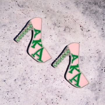 Platform Earrings-Pink&Green