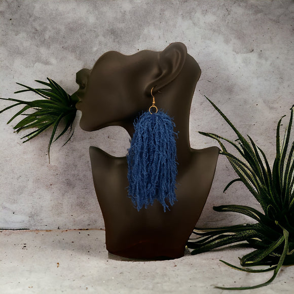 Royal Blue Fringe Earrings