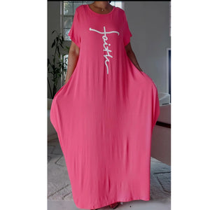 Faithful Jersey Dress-Bright Pink