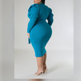 Lux Dress Plus -Teal