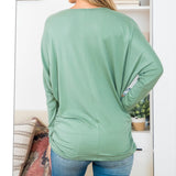 Green Shirring Top Plus