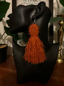 Orange Scrubby Earrings