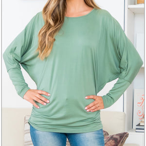 Green Shirring Top Plus