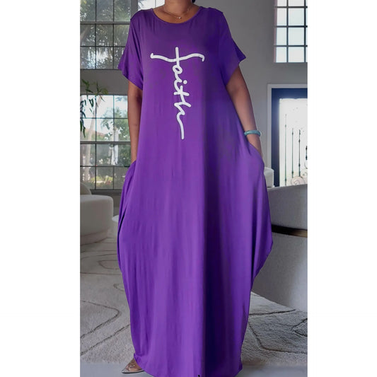 Faithful Jersey Dress-Purple