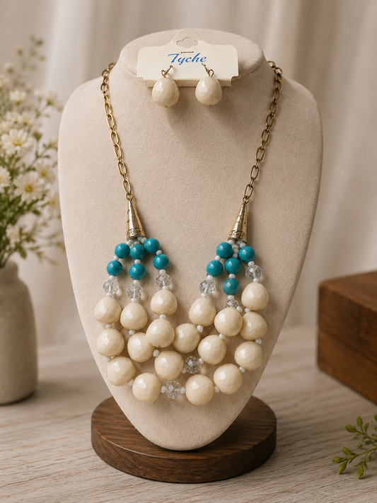 Azure Ivory Statement Set