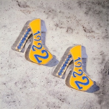 Platform Earrings-Blue&Gold