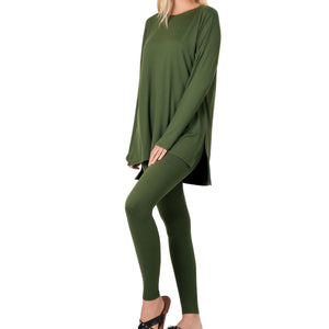 On The Go Set-Army Green (Crew Neck)