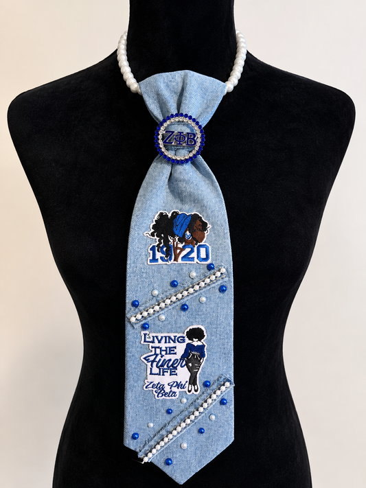 Denim Diva Necklace Tie-Z1