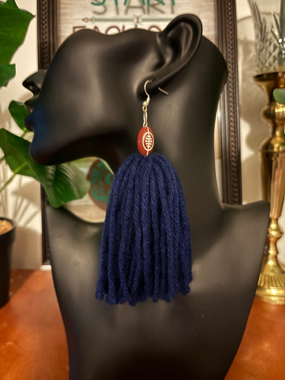 Football Yarn Earrings