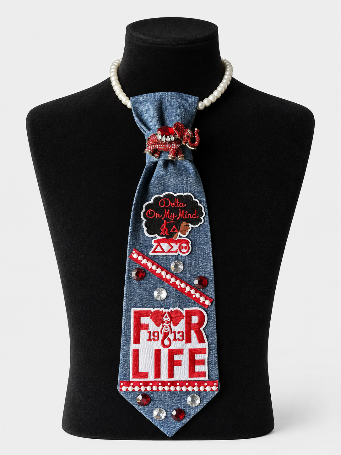 🐘 Denim Diva Necklace Tie