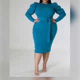 Lux Dress Plus -Teal