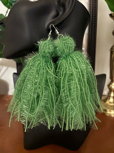 Sparkle Scrubby Earrings-Green