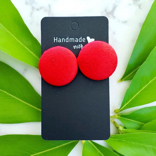 Pretty in Red Button Earrings