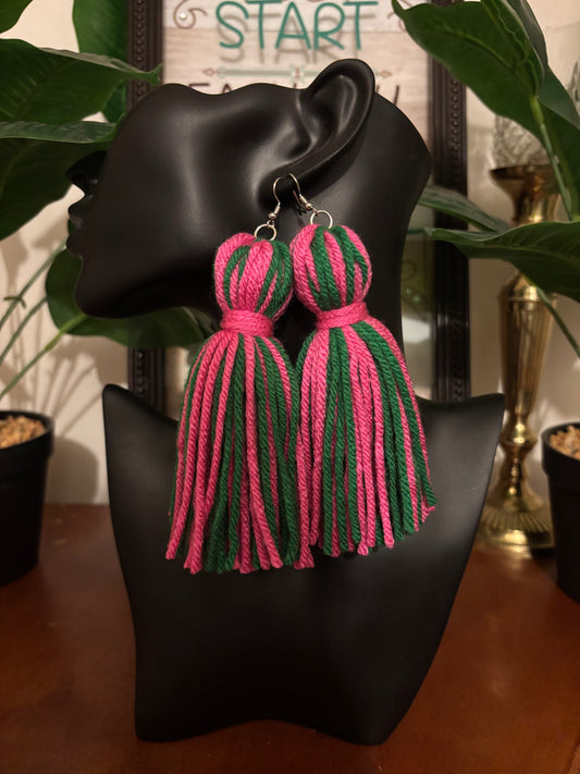 Candy Twist Tassels (Pink&Green)