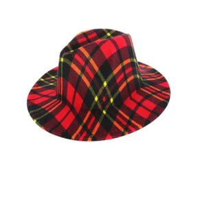 Red Plaid Fedora