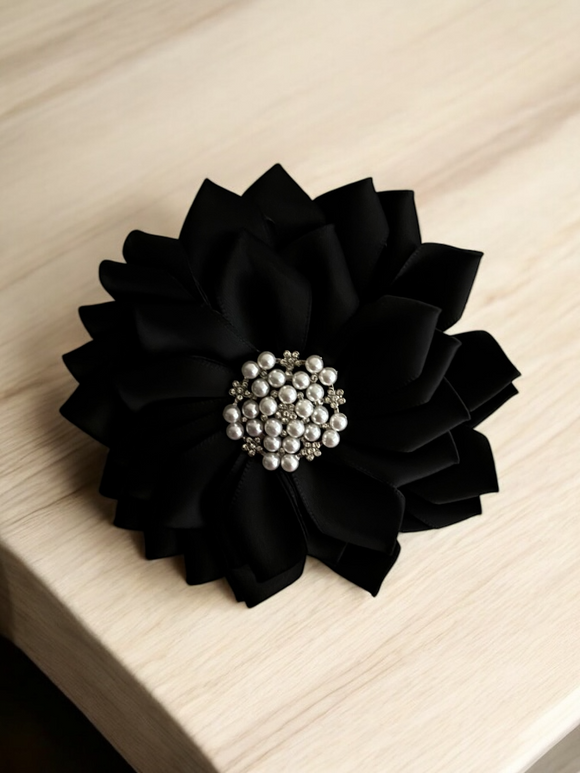 Black Flower Brooch