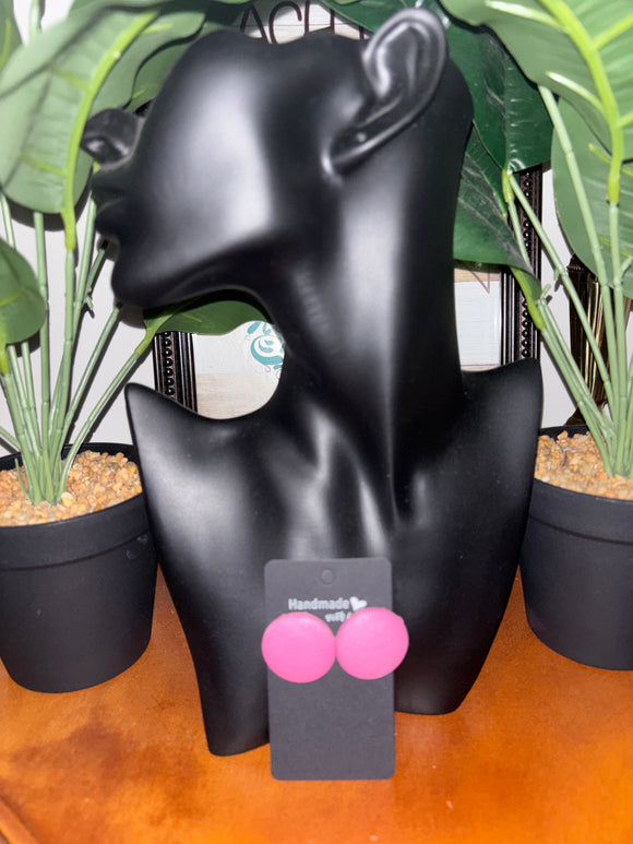 Pretty in Pink Button Earrings
