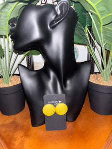 Pretty in Yellow Button Earrings