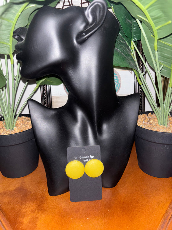 Pretty in Yellow Button Earrings