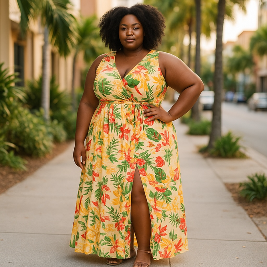 Saffron Sunset Maxi Dress-Taupe