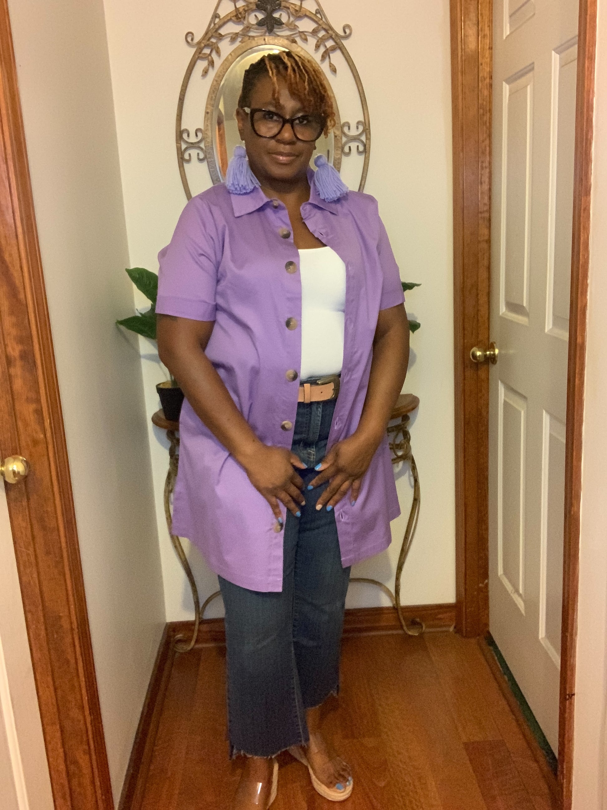 2 Way Shirt Dress-Lavender Tonia's Xclusive Boutique LLC 2 Way Shirt Dress-Lavender Tonia's Xclusive Boutique LLC
